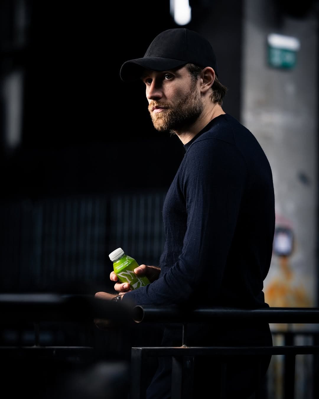 Edmonton Oilers hockey player Leon Draisaitl wearing a black alcantara cap from varsity headwear