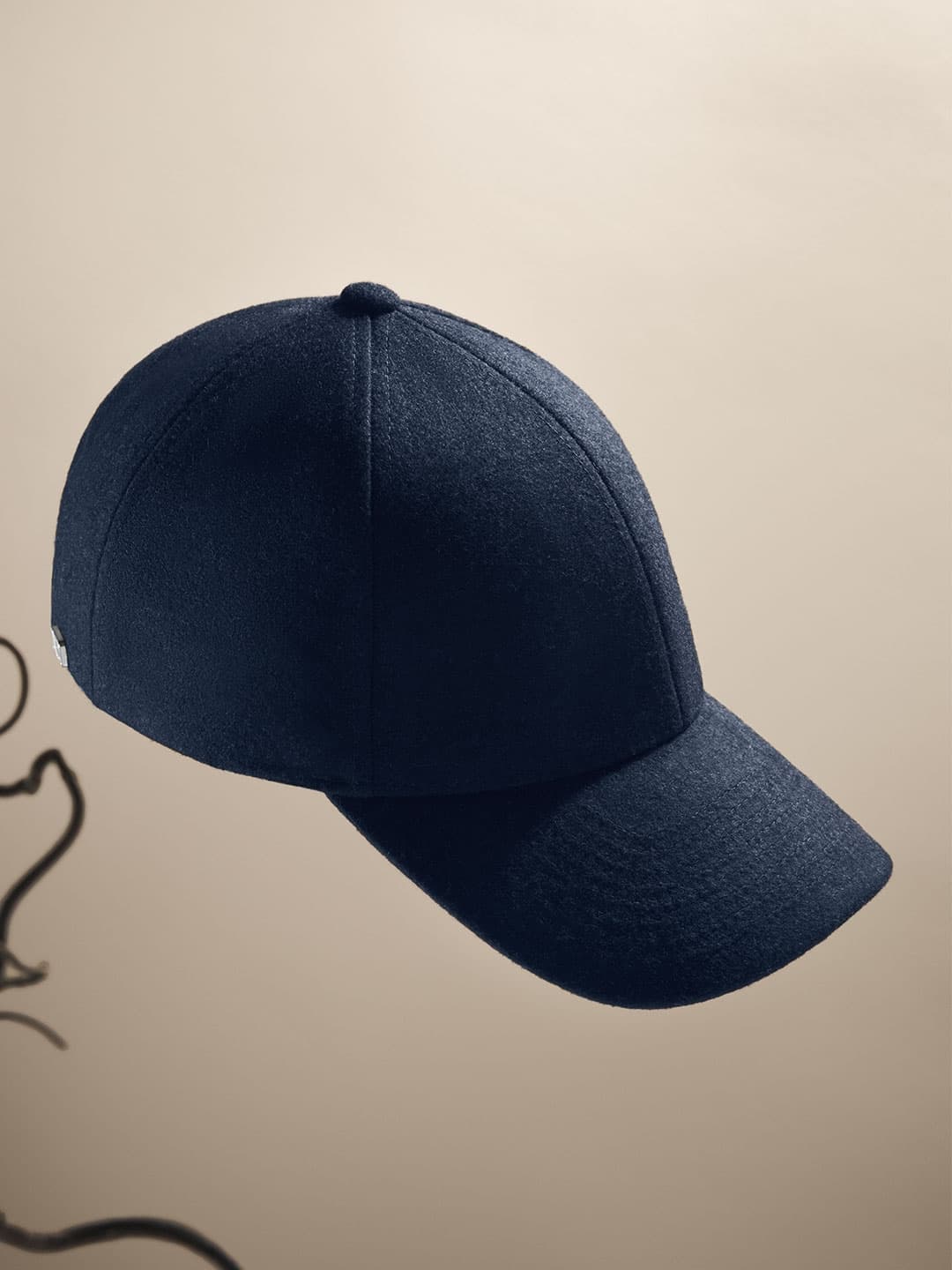 Side view of a legacy structured dark navy wool cap