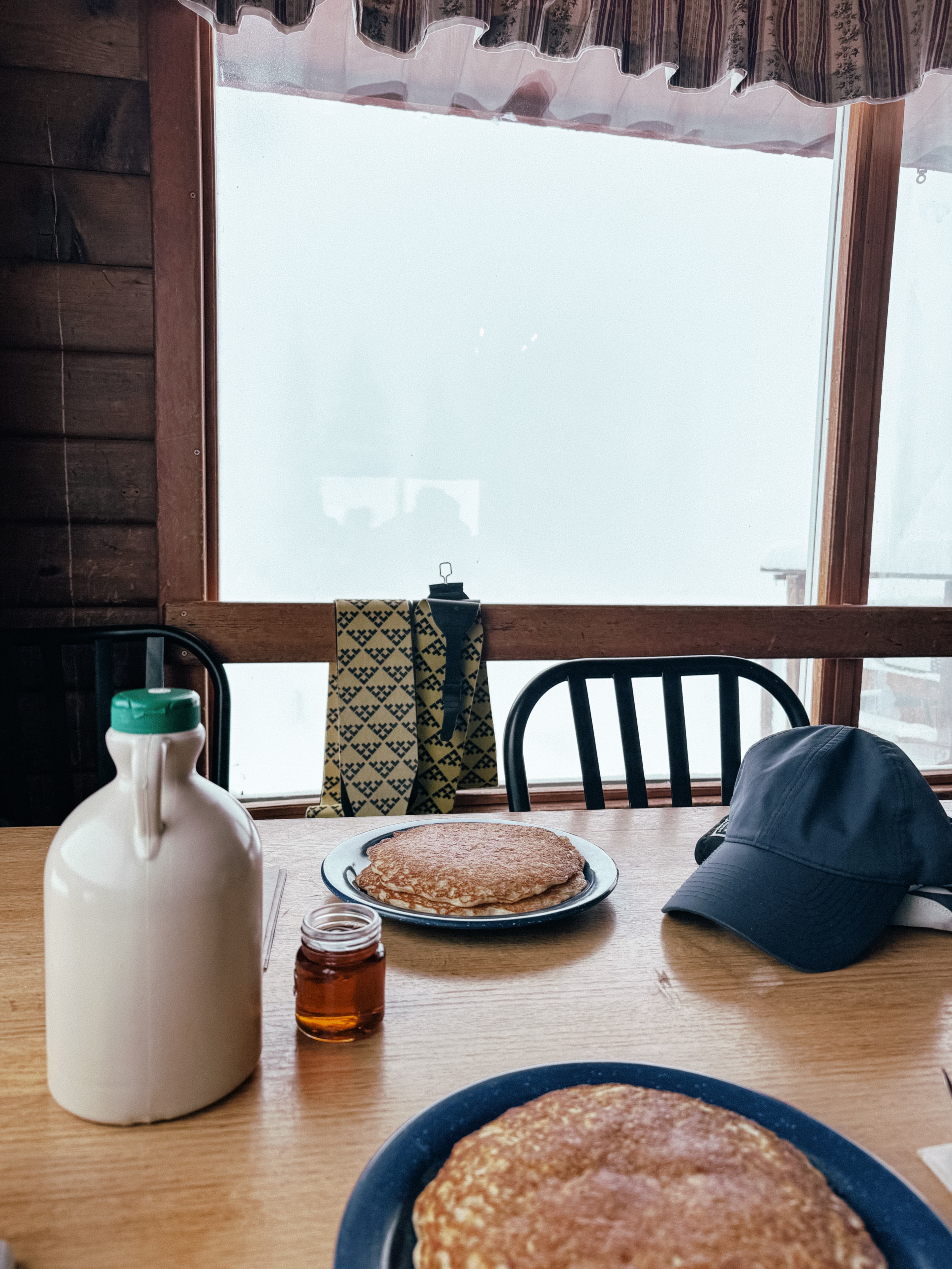View of table with pancakes at bonnies in Aspen