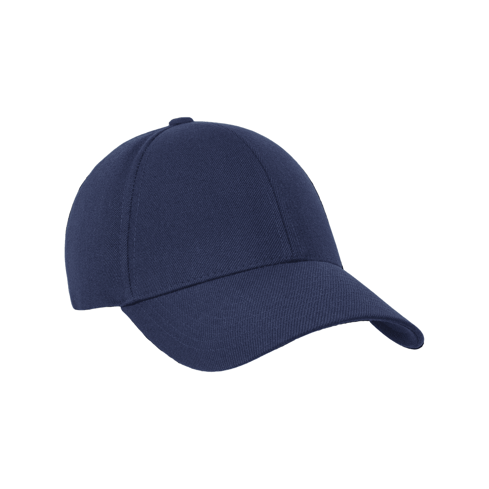Front view of a Varsity Headwear Legacy structured dark navy college baseball cap