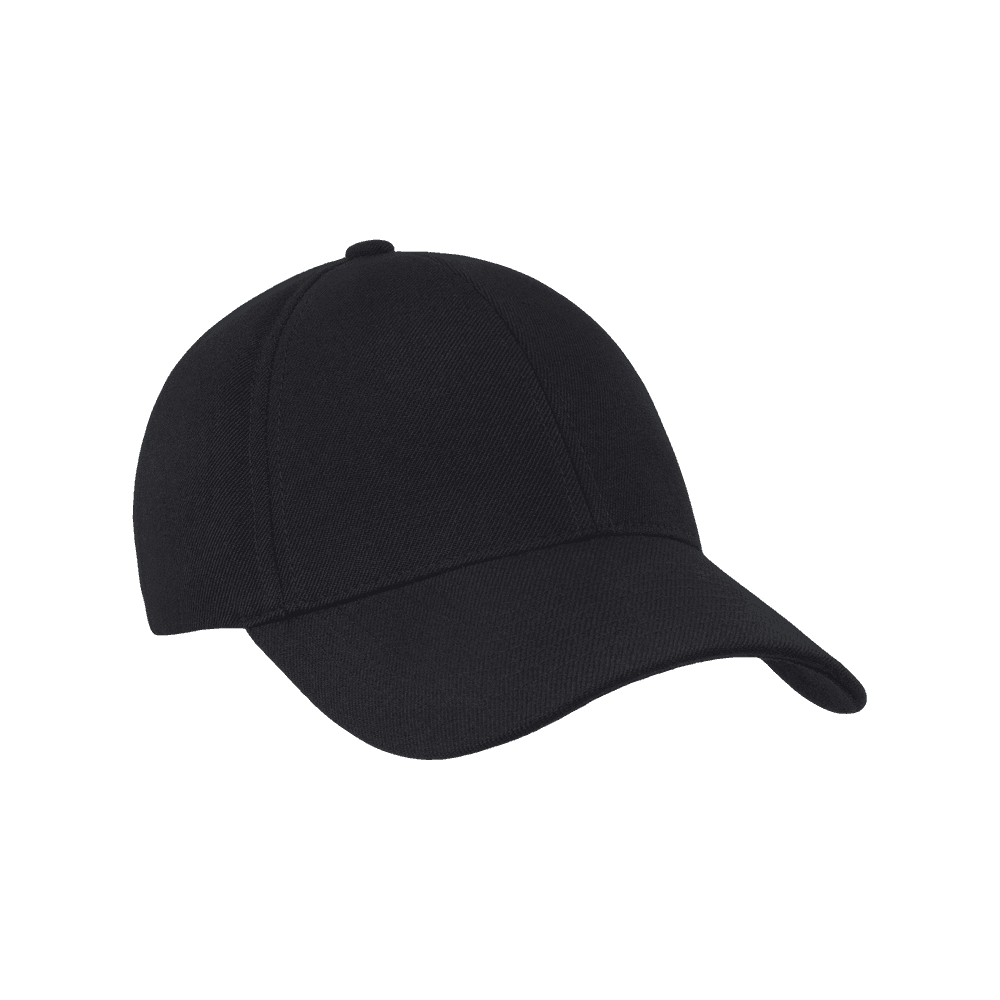 Front view of a Varsity Headwear Legacy structured black college baseball cap