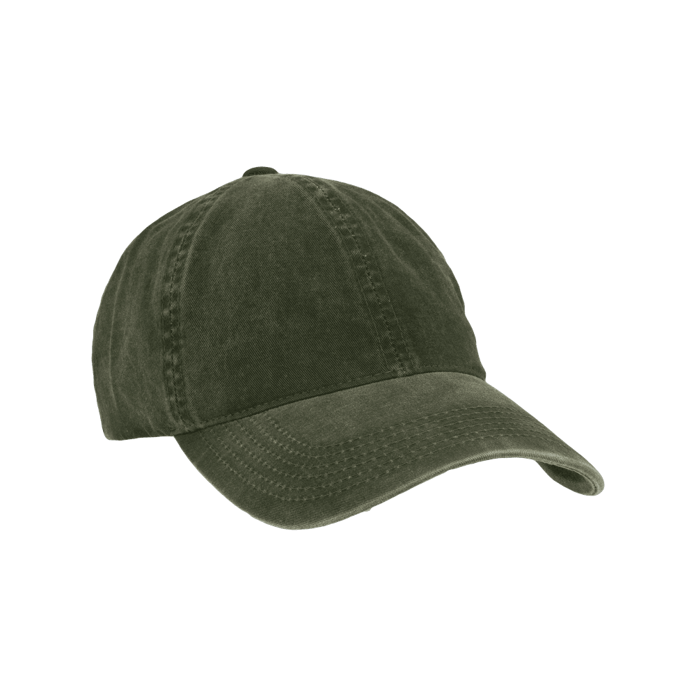 Front view of a Varsity Headwear Legacy soft green baseball cap in washed cotton