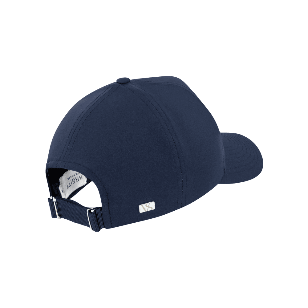 Back view of a Varsity Headwear Athletic Sport Cruz navy trucker cap