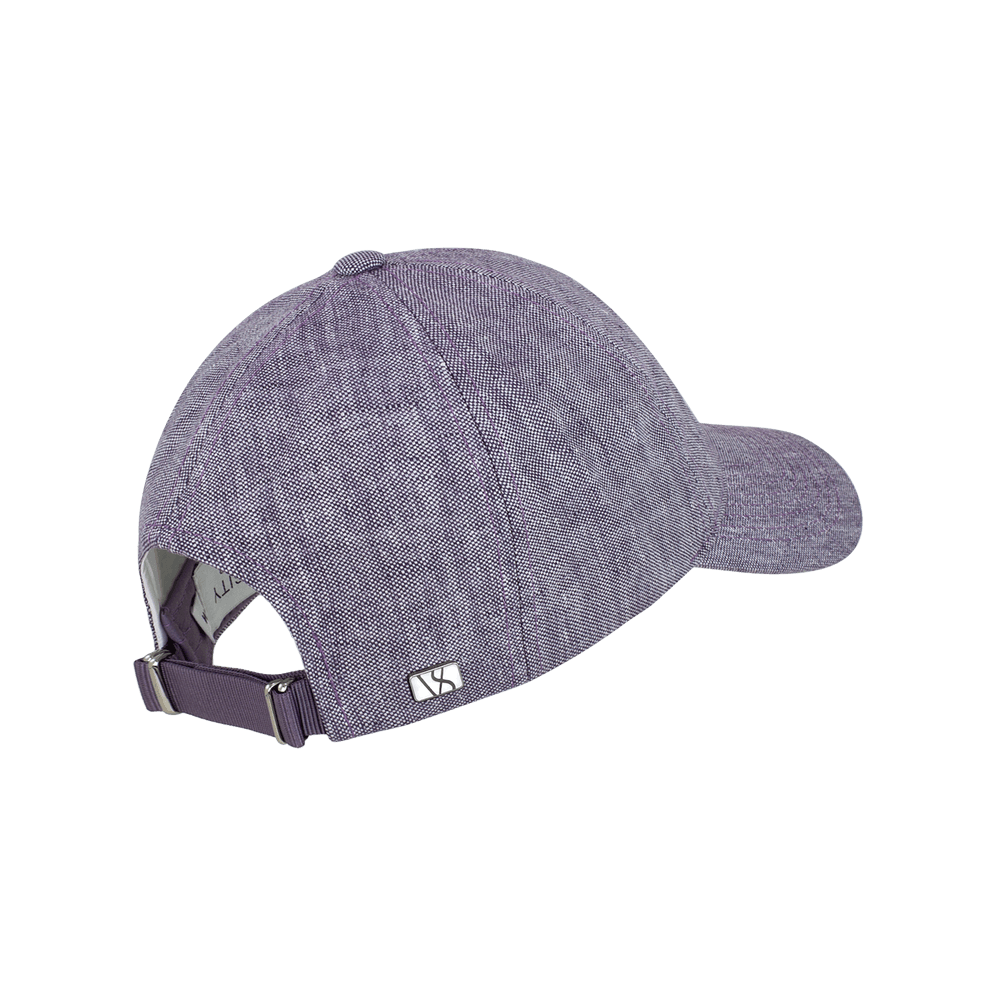 Back view of a Varsity Headwear legacy soft baseball cap in Italian Linen, shown in color provence lavender
