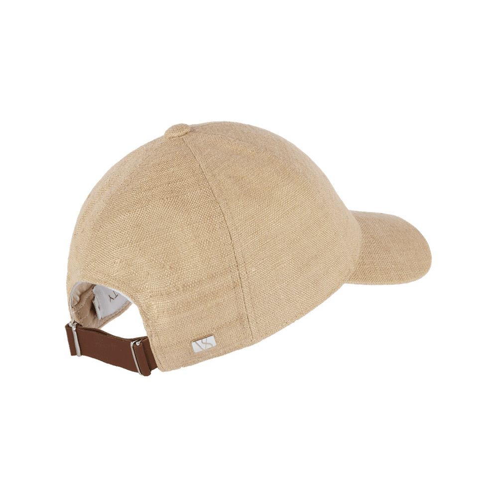 Back view of a Varsity Headwear legacy structured beige winter silk baseball cap