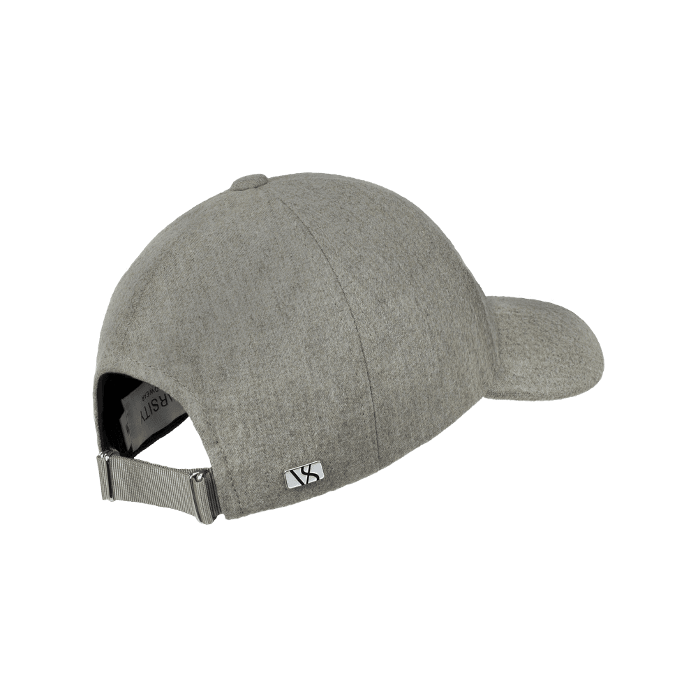 Back view of a Varsity Headwear legacy structured virgin wool umber beige baseball cap