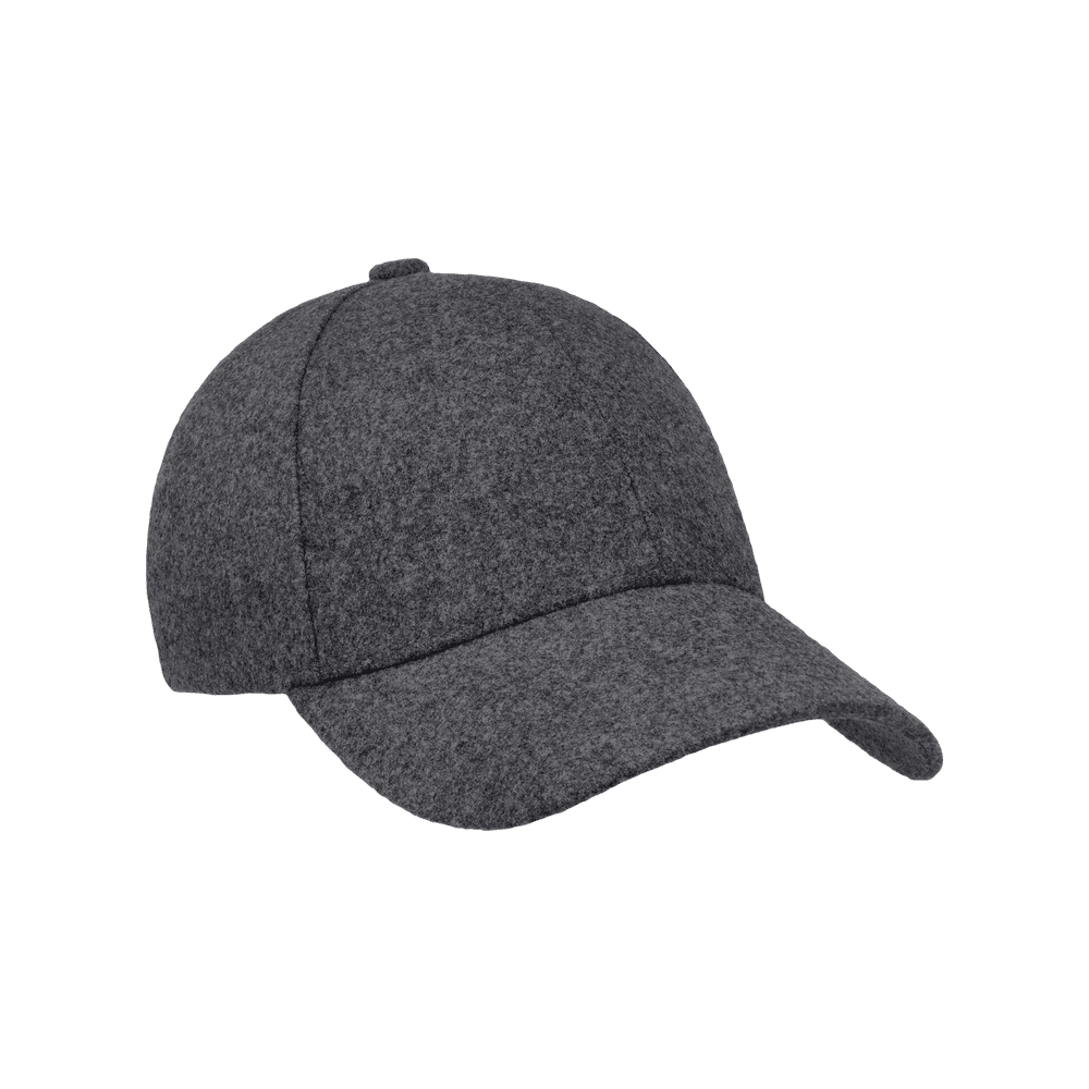 Front view of a Varsity Headwear legacy structured merino wool granite grey baseball cap