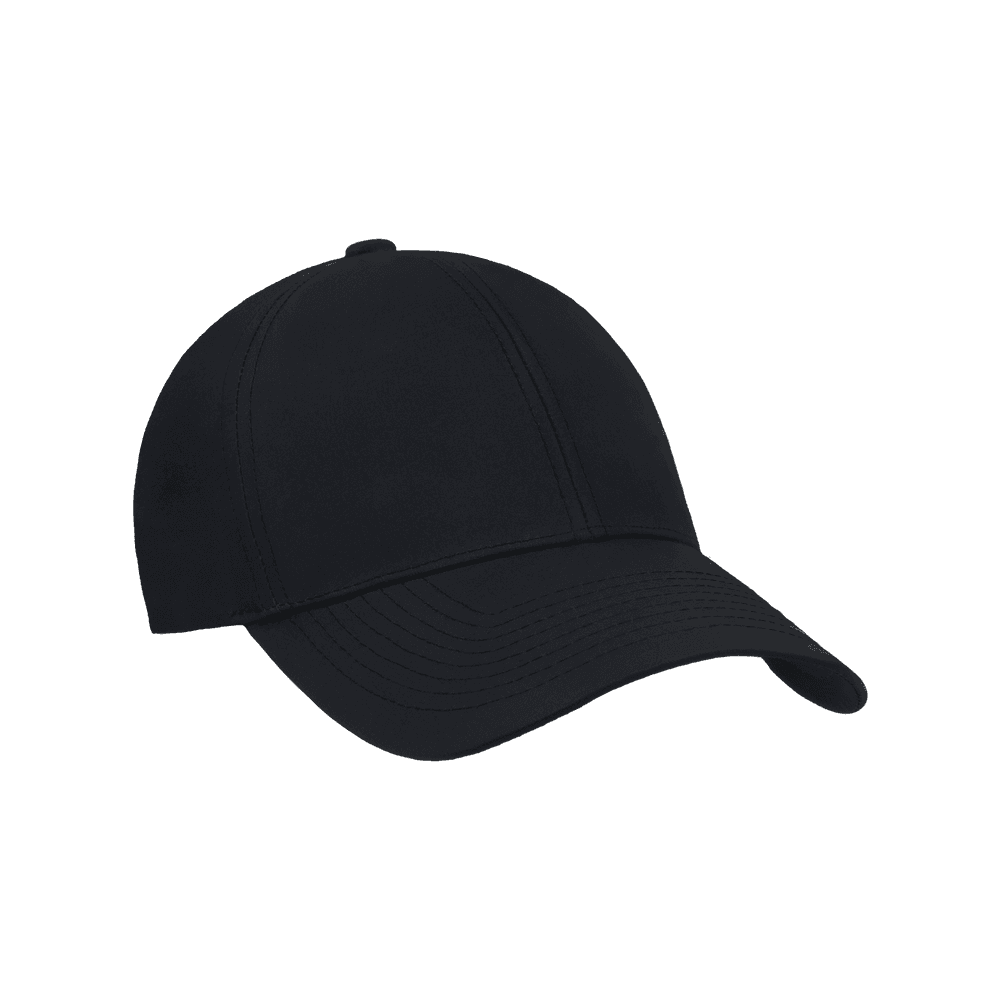 Front view of a Varsity Headwear legacy structured athletic sport black baseball cap
