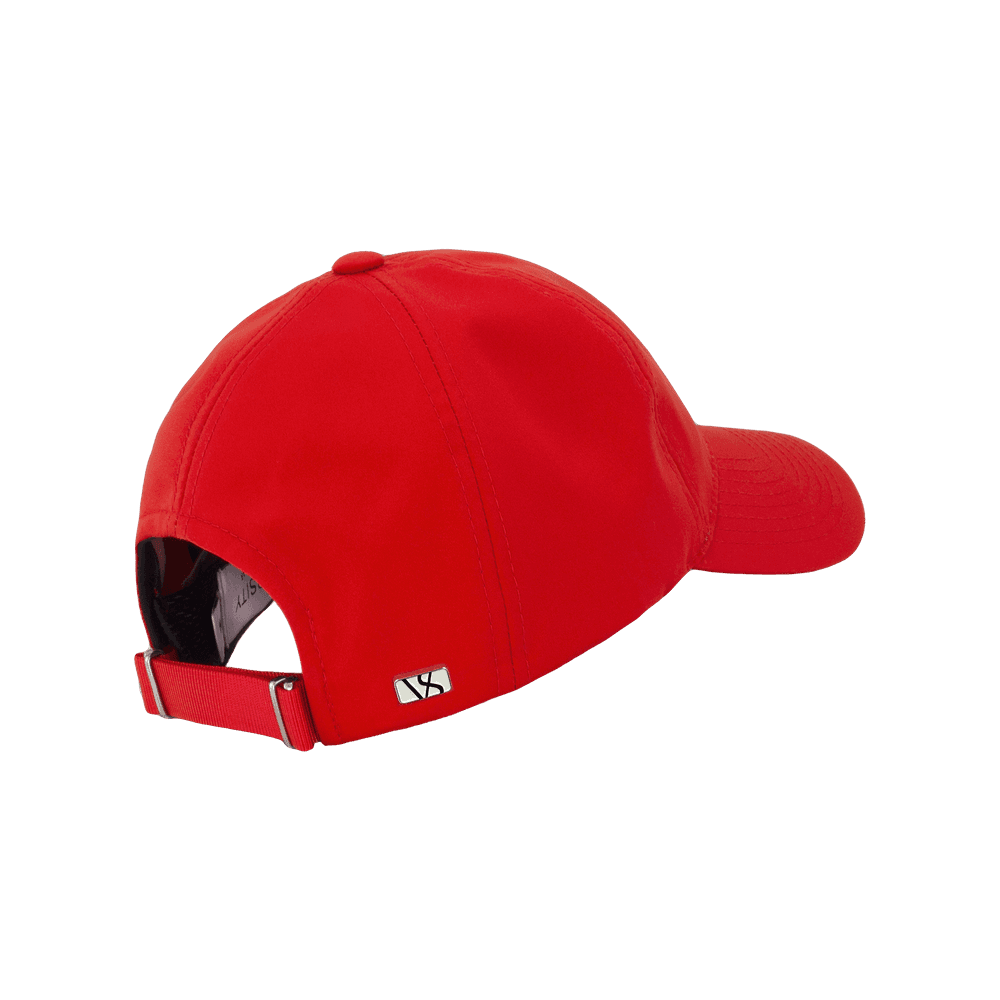 Back view of a Varsity Headwear legacy soft athletic sport red baseball cap